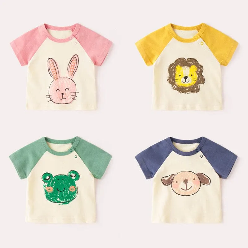 Comic Animal Color Block Summer Tee