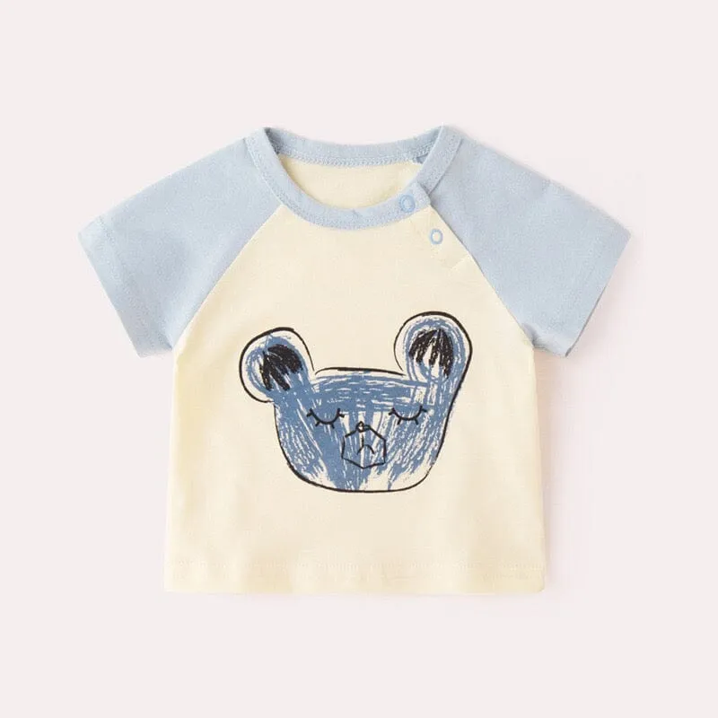 Comic Animal Color Block Summer Tee