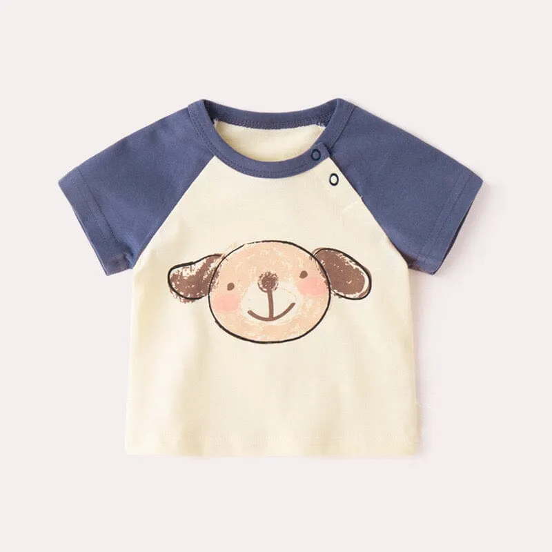 Comic Animal Color Block Summer Tee