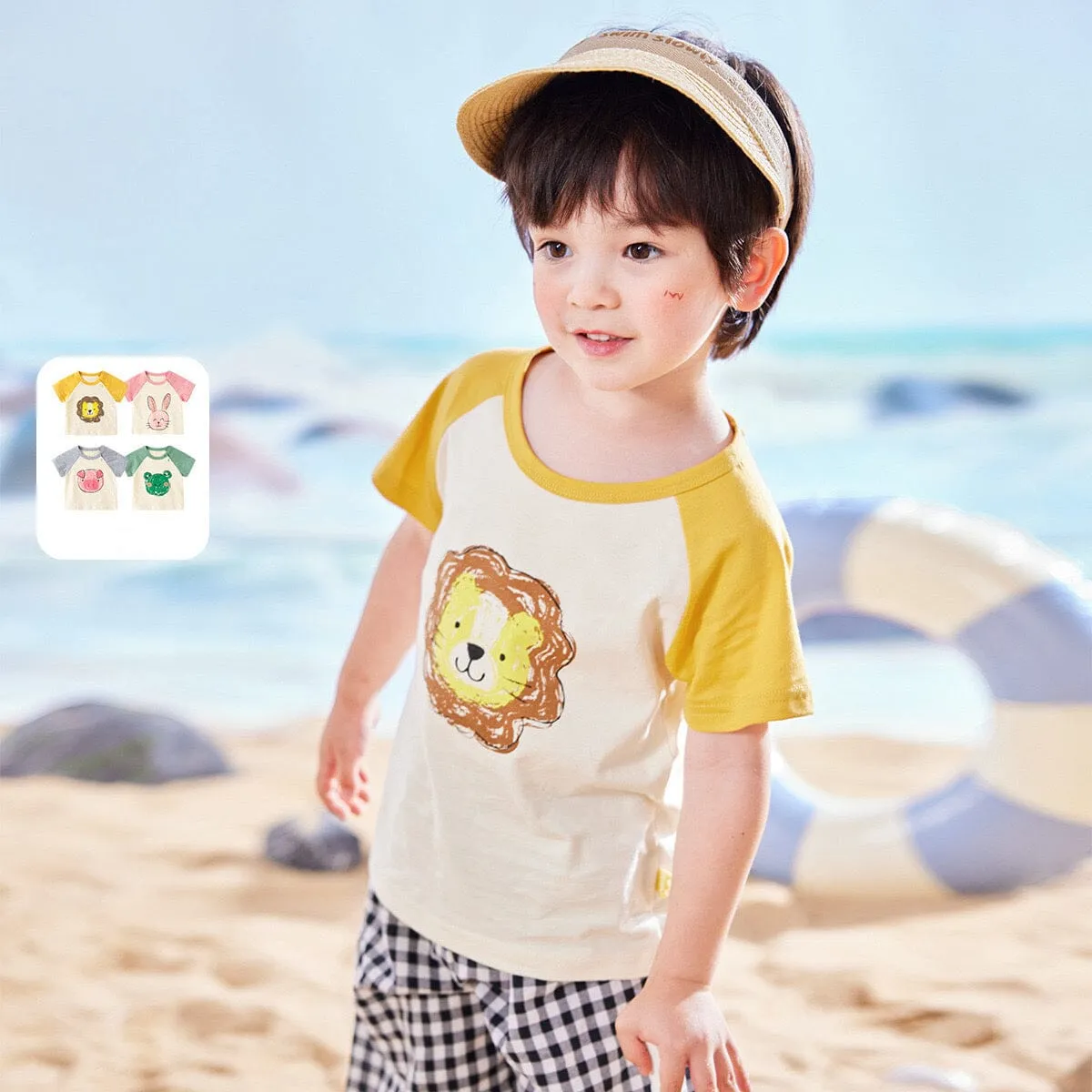 Comic Animal Color Block Summer Tee
