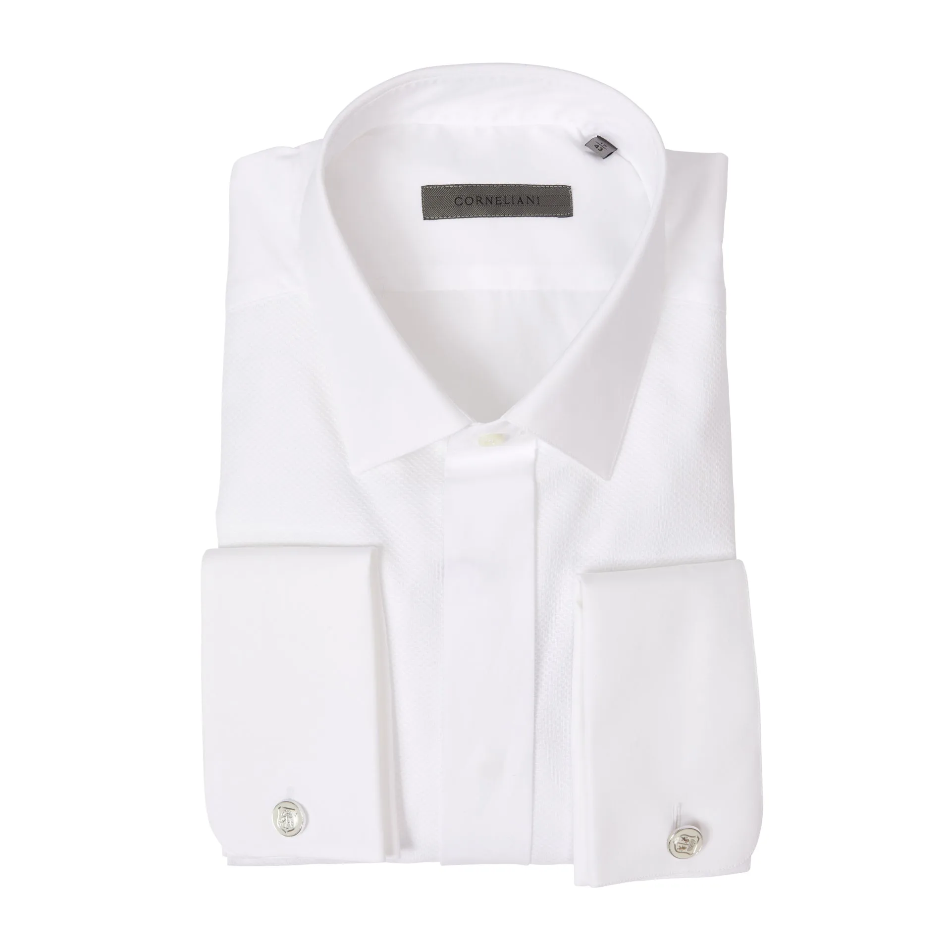 CORNELIANI Ceremonia Waffle Texture Dress Shirt WHITE