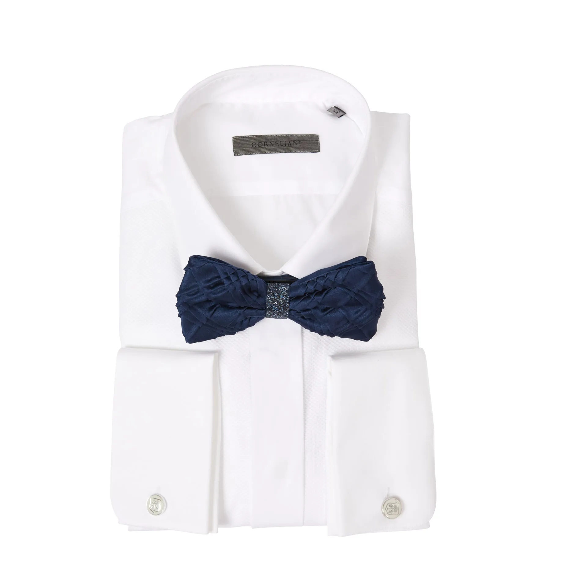 CORNELIANI Ceremonia Waffle Texture Dress Shirt WHITE