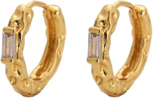 Cubic Zirconia Circle Hoop Earrings Gold Ear Cuffs for Women White Zircon Geometry Hoop Earring Ear Cuff Dainty Gold Earrings for Birthday Christmas Gifts