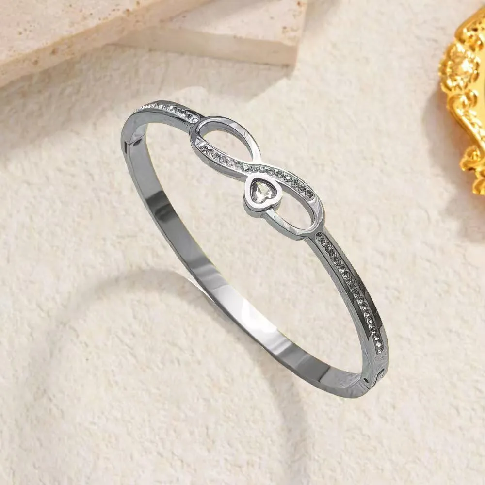 Dainty Bangle Bracelet for Women Personalized Cubic Zirconia Love Bracelets Tiny Waist Oval Bangles Bracelets Gifts for Love