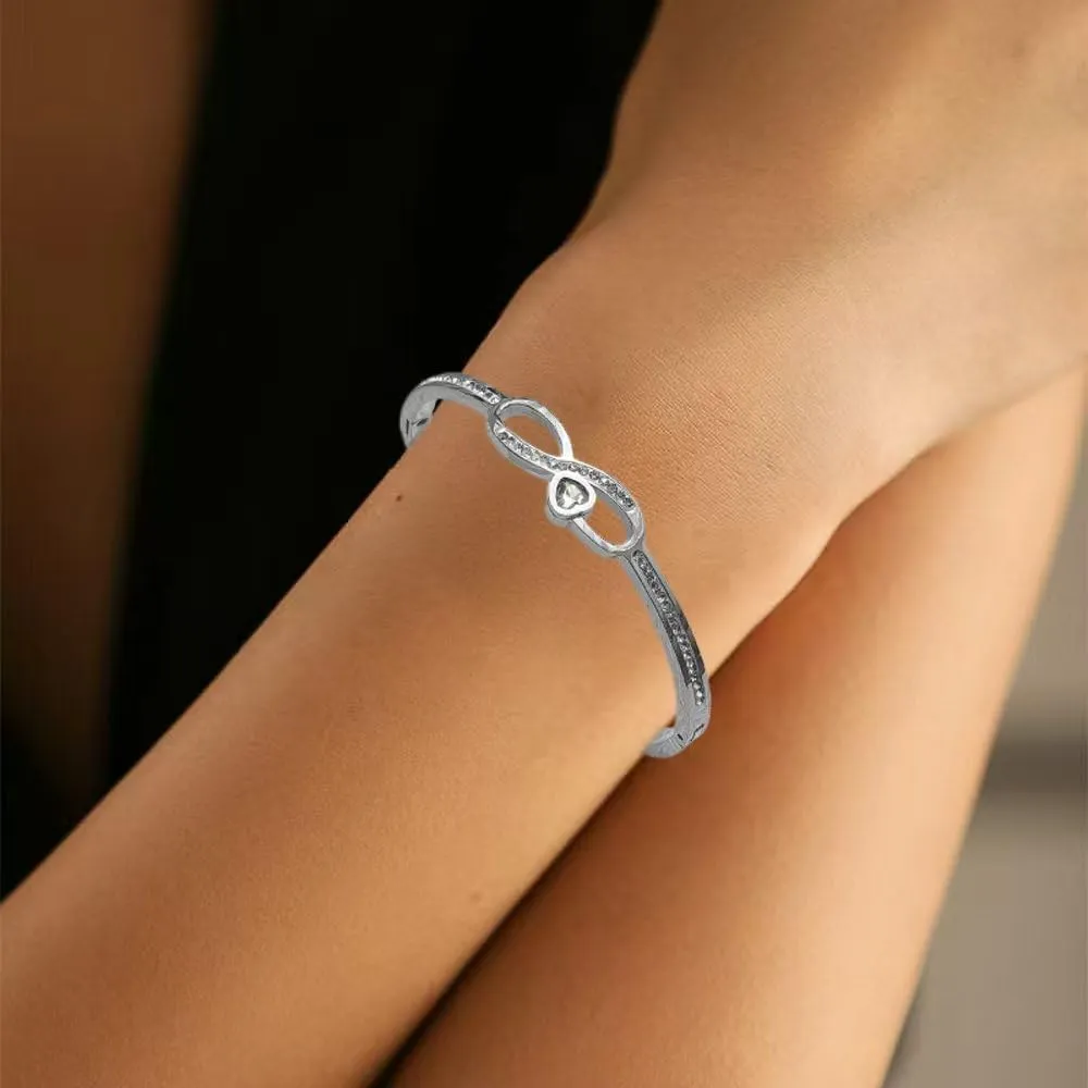 Dainty Bangle Bracelet for Women Personalized Cubic Zirconia Love Bracelets Tiny Waist Oval Bangles Bracelets Gifts for Love