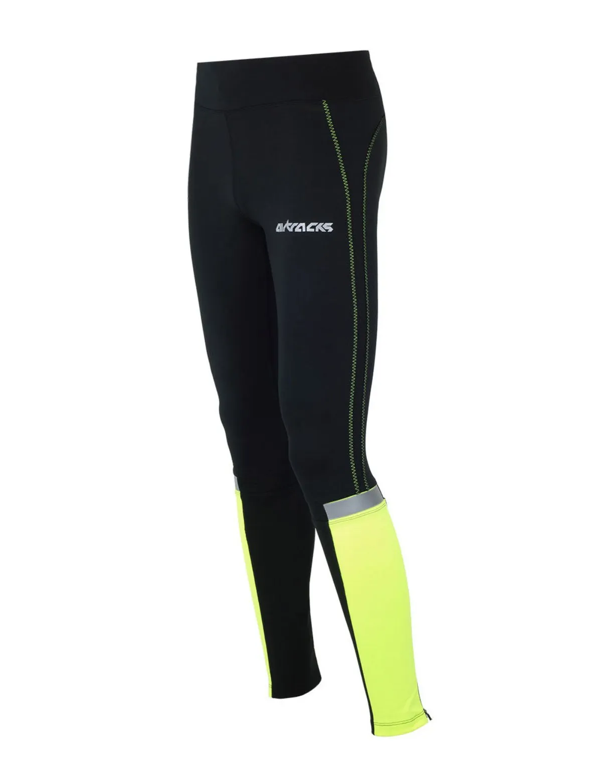 Damen Laufhose Tight Lang Neon