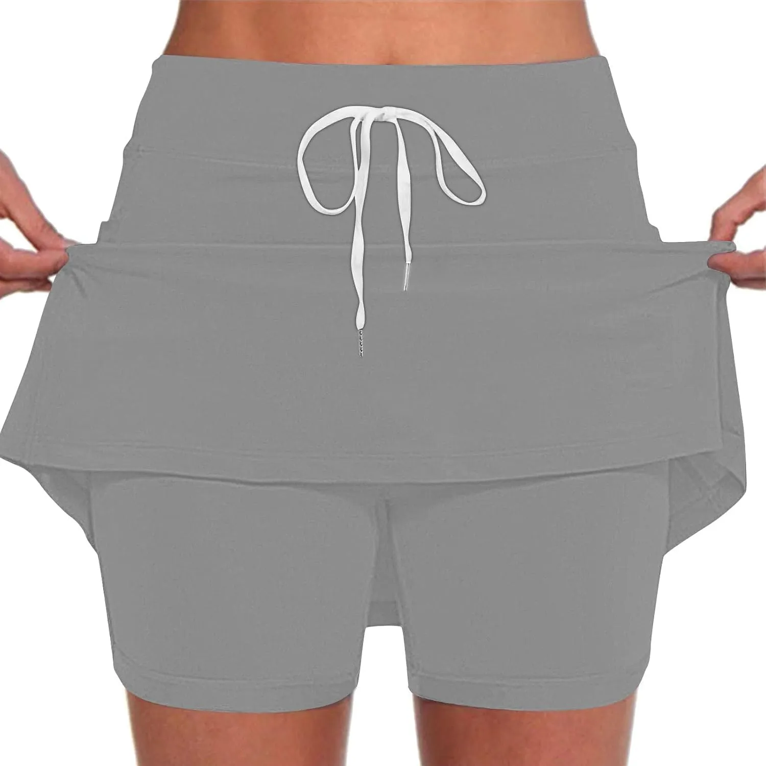 DDAPJ pyju Tennis Skirts for Women Summer Drawstring High Waisted Golf Skorts Running Athletic Skorts for Pickleball Casual