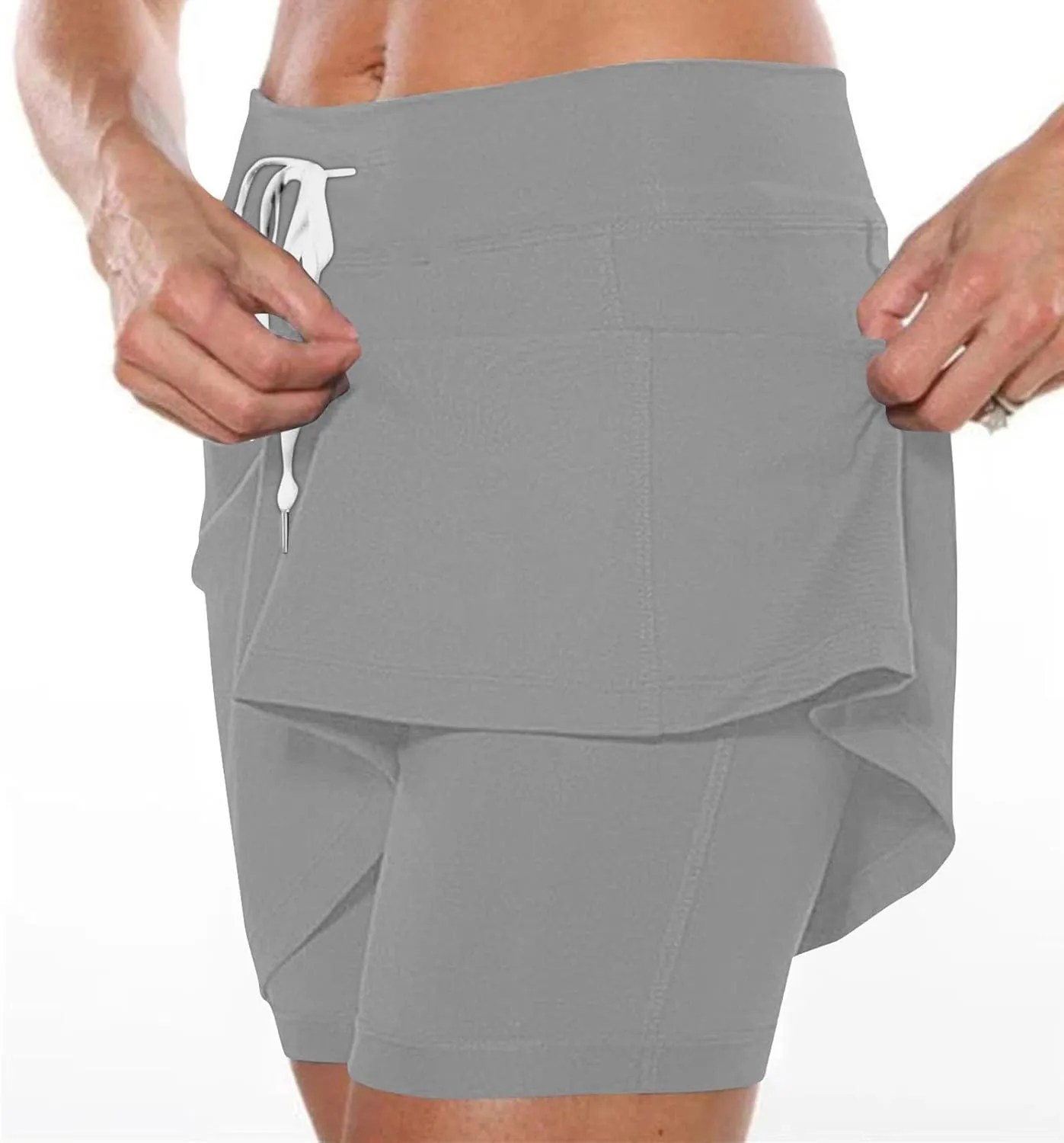 DDAPJ pyju Tennis Skirts for Women Summer Drawstring High Waisted Golf Skorts Running Athletic Skorts for Pickleball Casual