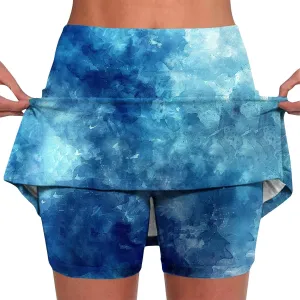 DDAPJ pyju Tie Dye Skorts for Woman Fashion High Waisted Women's Tennis Golf Skirts Plus Size Athletic Skirt with Shorts