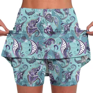 DDAPJ pyju Tie Dye Skorts for Woman Fashion High Waisted Women's Tennis Golf Skirts Plus Size Athletic Skirt with Shorts