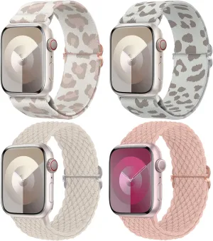 Delidigi Stretchy Bands Compatible for Apple Watch Band Women 40mm 38mm 41mm 42mm 44mm 45mm 46mm 49mm, Nylon Braided Straps for iWatch Series 10 9 8 7 6 SE 5 4 3 Ultra Ultra 2