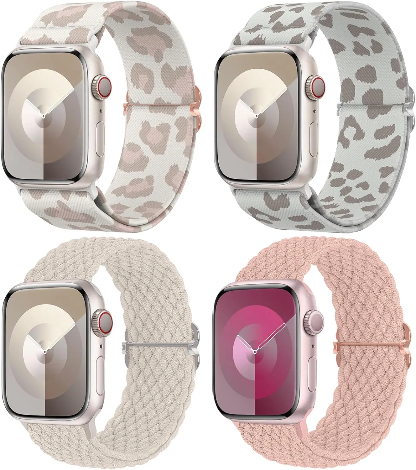 Delidigi Stretchy Bands Compatible for Apple Watch Band Women 40mm 38mm 41mm 42mm 44mm 45mm 46mm 49mm, Nylon Braided Straps for iWatch Series 10 9 8 7 6 SE 5 4 3 Ultra Ultra 2
