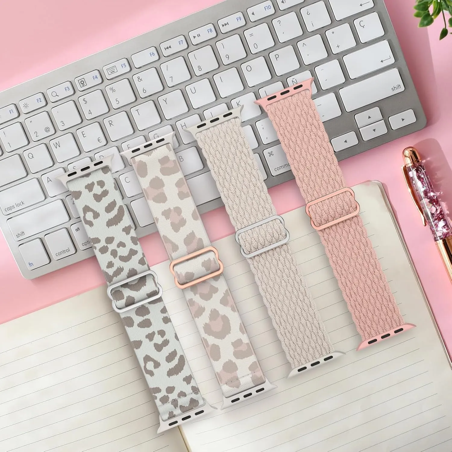Delidigi Stretchy Bands Compatible for Apple Watch Band Women 40mm 38mm 41mm 42mm 44mm 45mm 46mm 49mm, Nylon Braided Straps for iWatch Series 10 9 8 7 6 SE 5 4 3 Ultra Ultra 2