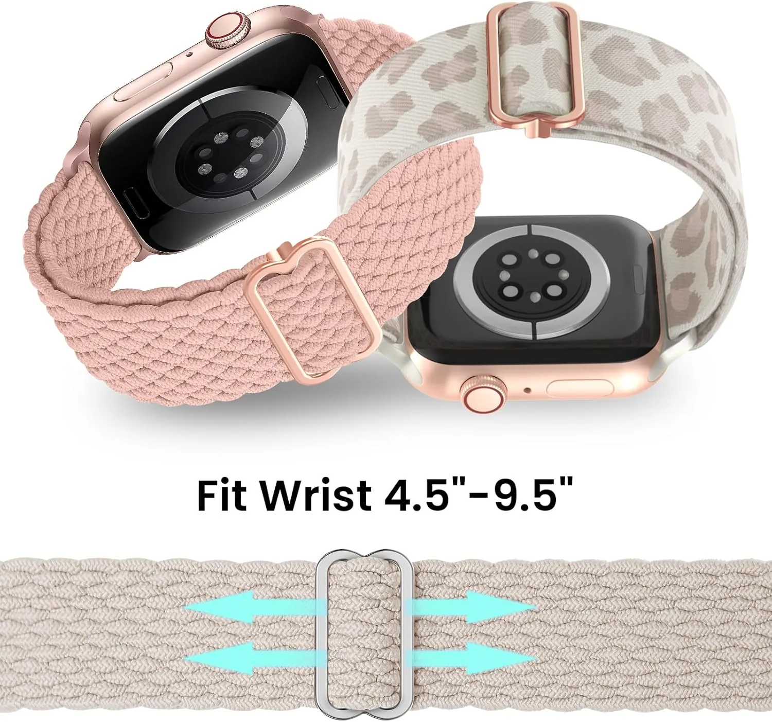Delidigi Stretchy Bands Compatible for Apple Watch Band Women 40mm 38mm 41mm 42mm 44mm 45mm 46mm 49mm, Nylon Braided Straps for iWatch Series 10 9 8 7 6 SE 5 4 3 Ultra Ultra 2