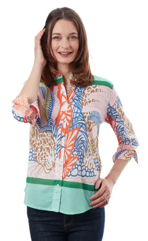 Dizzy Lizzie 3/4 Sleeve Rome Shirt Hidden Cheetah