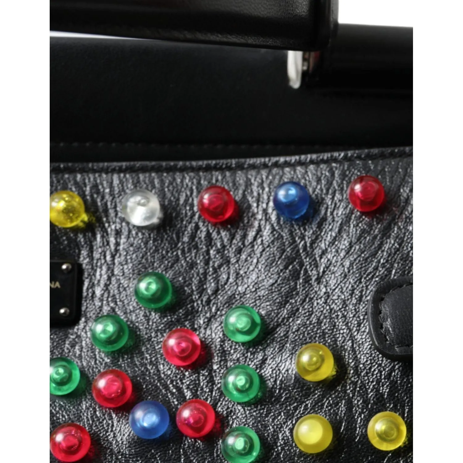 Dolce & Gabbana Black SICILY Leather LED Top Handle Shoulder Bag