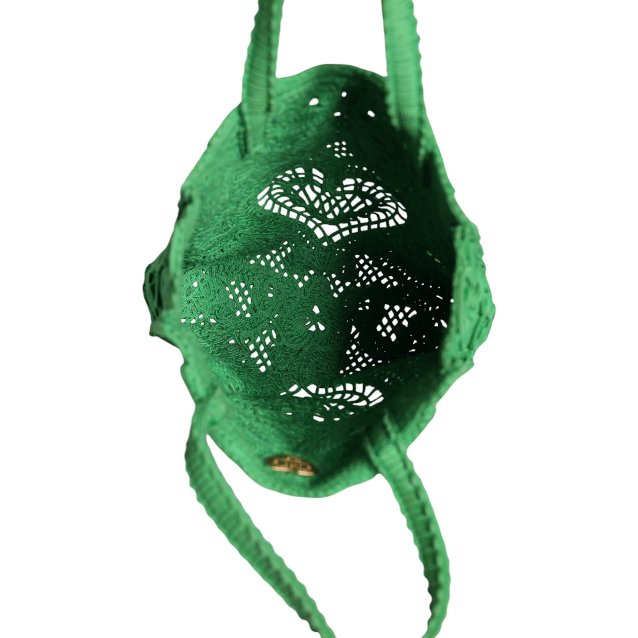 Dolce & Gabbana Green Small Cordonetto Lace Beatrice Tote Bag