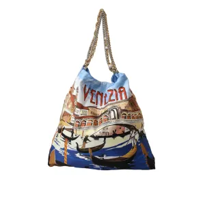Dolce & Gabbana Multicolor Venezia Canvas Women Shopping Tote Bag