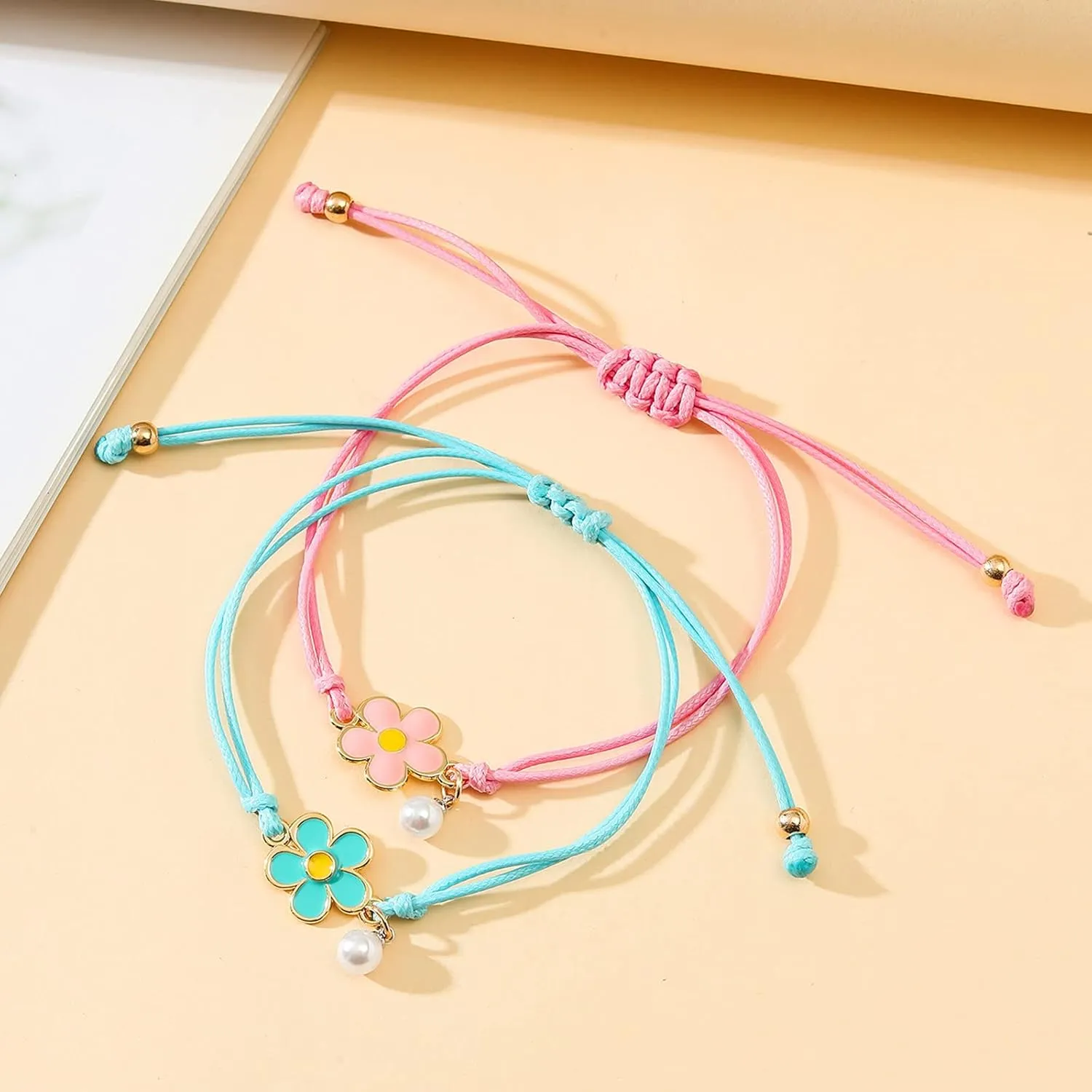 DOYYCA Friendship Bracelets Matching Flower Best Friend Bracelet Gifts for 2 Girls Women BFF