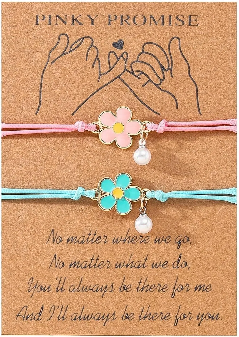DOYYCA Friendship Bracelets Matching Flower Best Friend Bracelet Gifts for 2 Girls Women BFF
