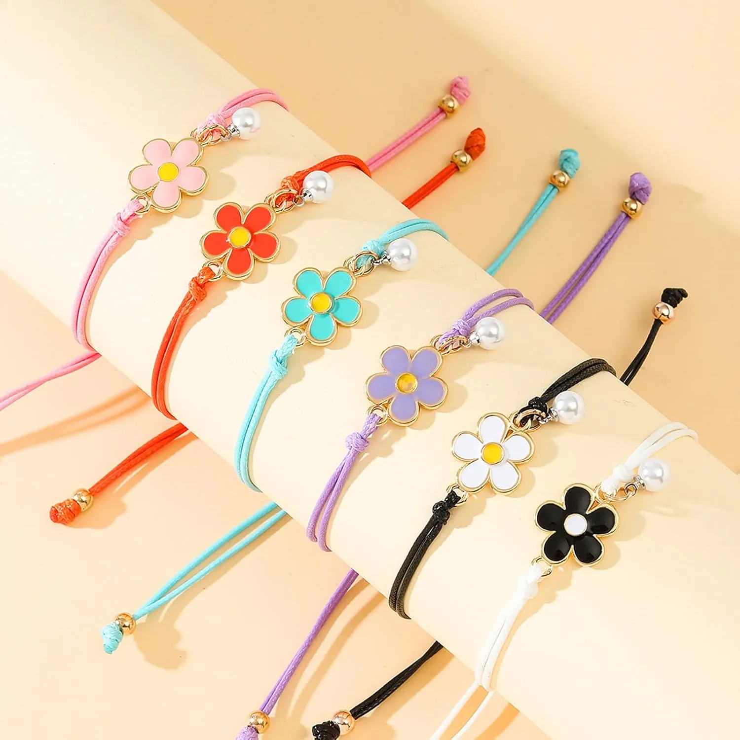 DOYYCA Friendship Bracelets Matching Flower Best Friend Bracelet Gifts for 2 Girls Women BFF