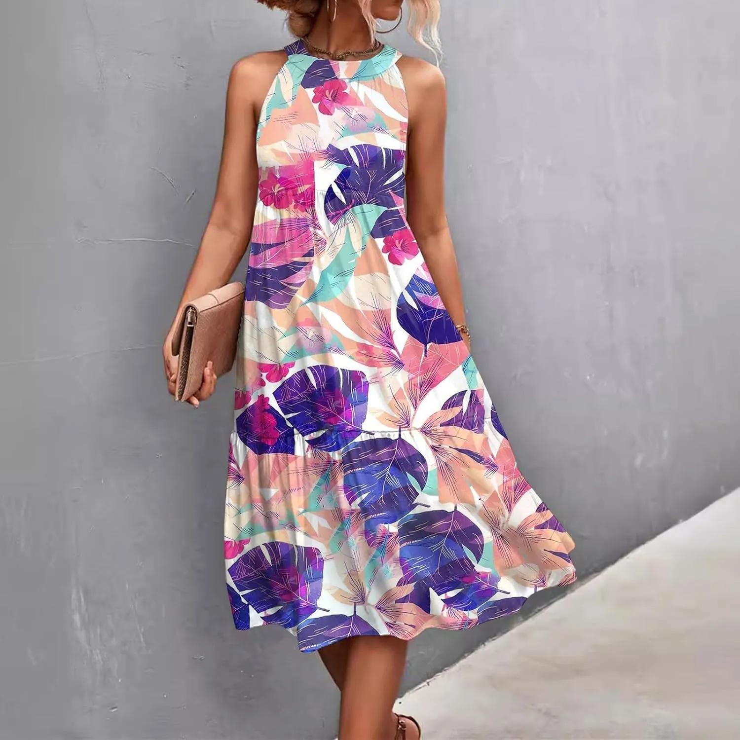 Dresses for Women 2025 Sleeveless Maxi Dress Women Dresses Spring Solid Color Womens Dresses Tea