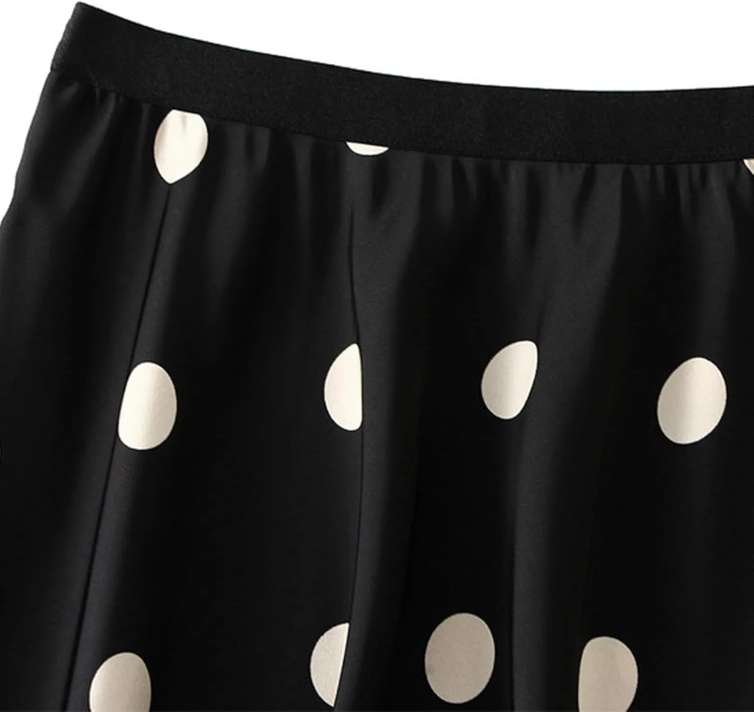 Elegant Midi Skirts for Women Casual Polka Dot Print High Waist Pleated Skirt Trendy Formal Business A-Line Skirt