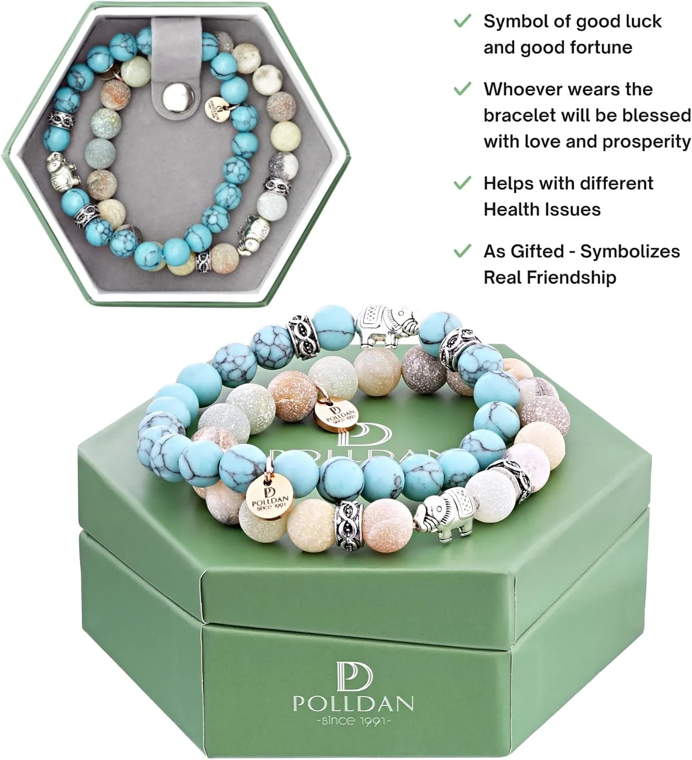 Elephant Bracelet For Women | Elephant Gifts For Women | Adjustable Beaded Elephant Bracelets | Elephants Jewelry For Women with Elephant Charms | Anklets Bracelet