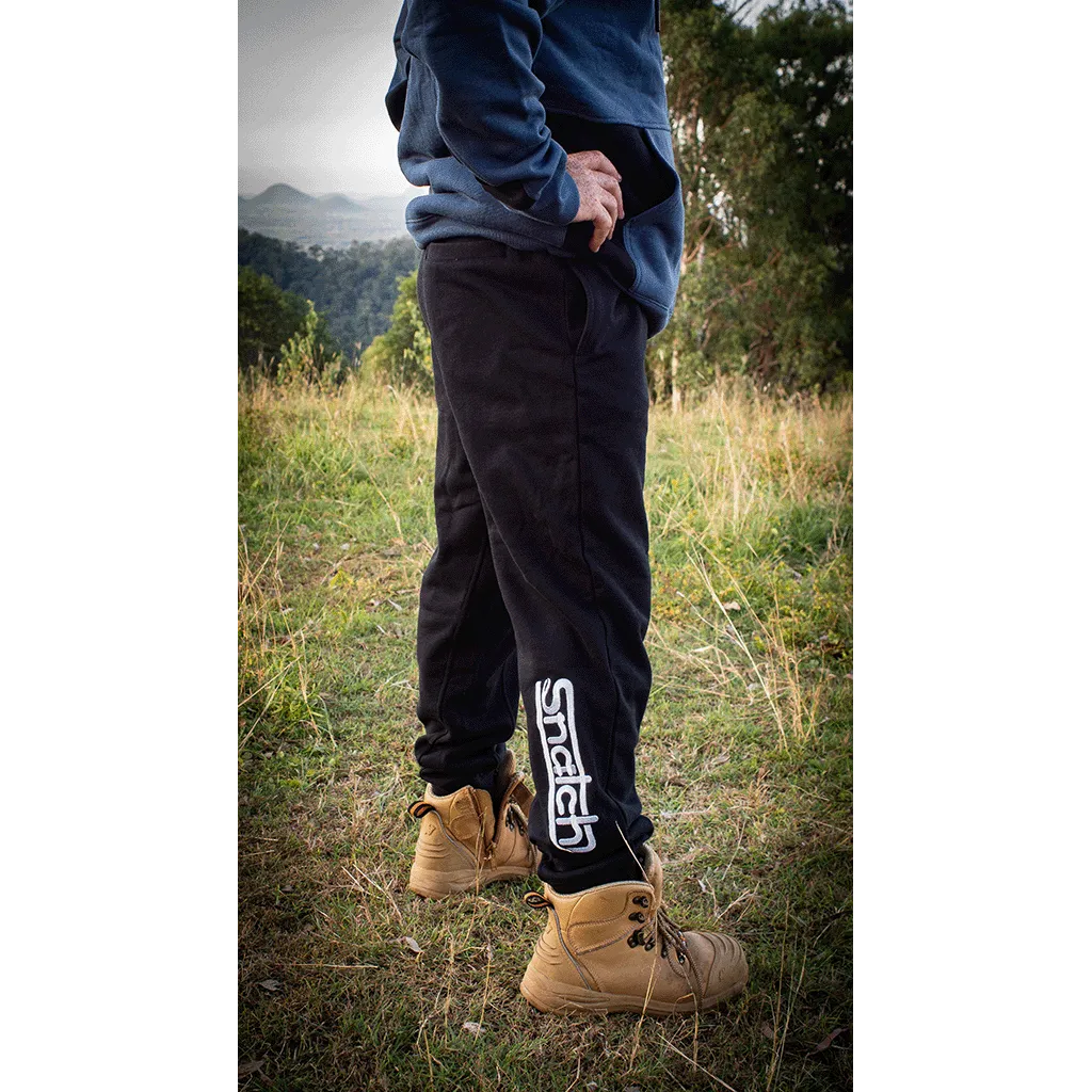 Embroidered Snatch Track Pants Slim Black