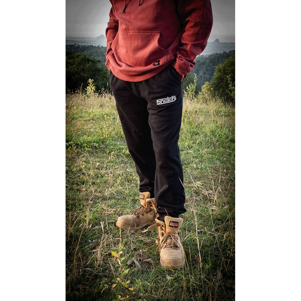 Embroidered Snatch Track Pants Slim Black