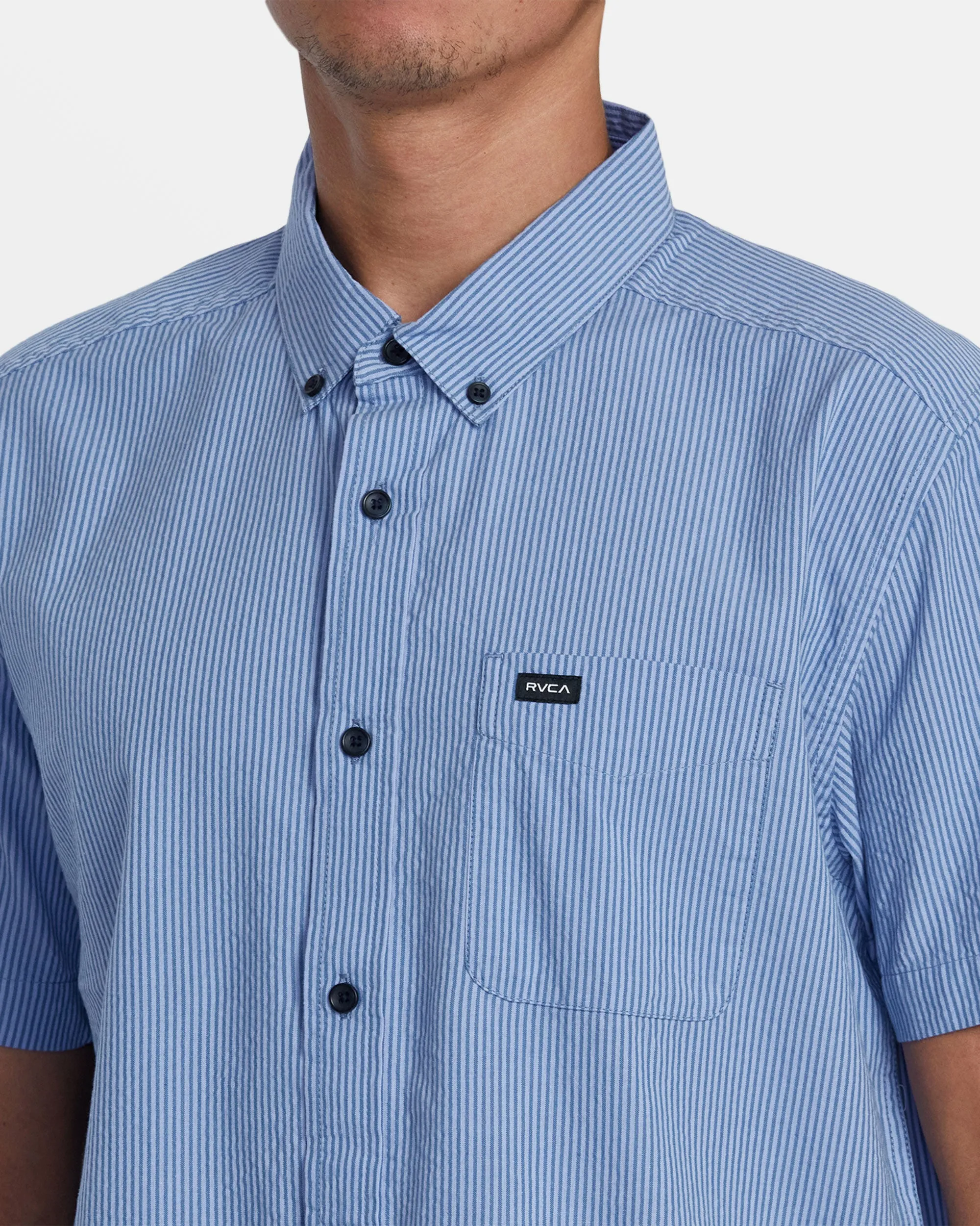 Endless Seersucker Short Sleeve Shirt - Cool Blue