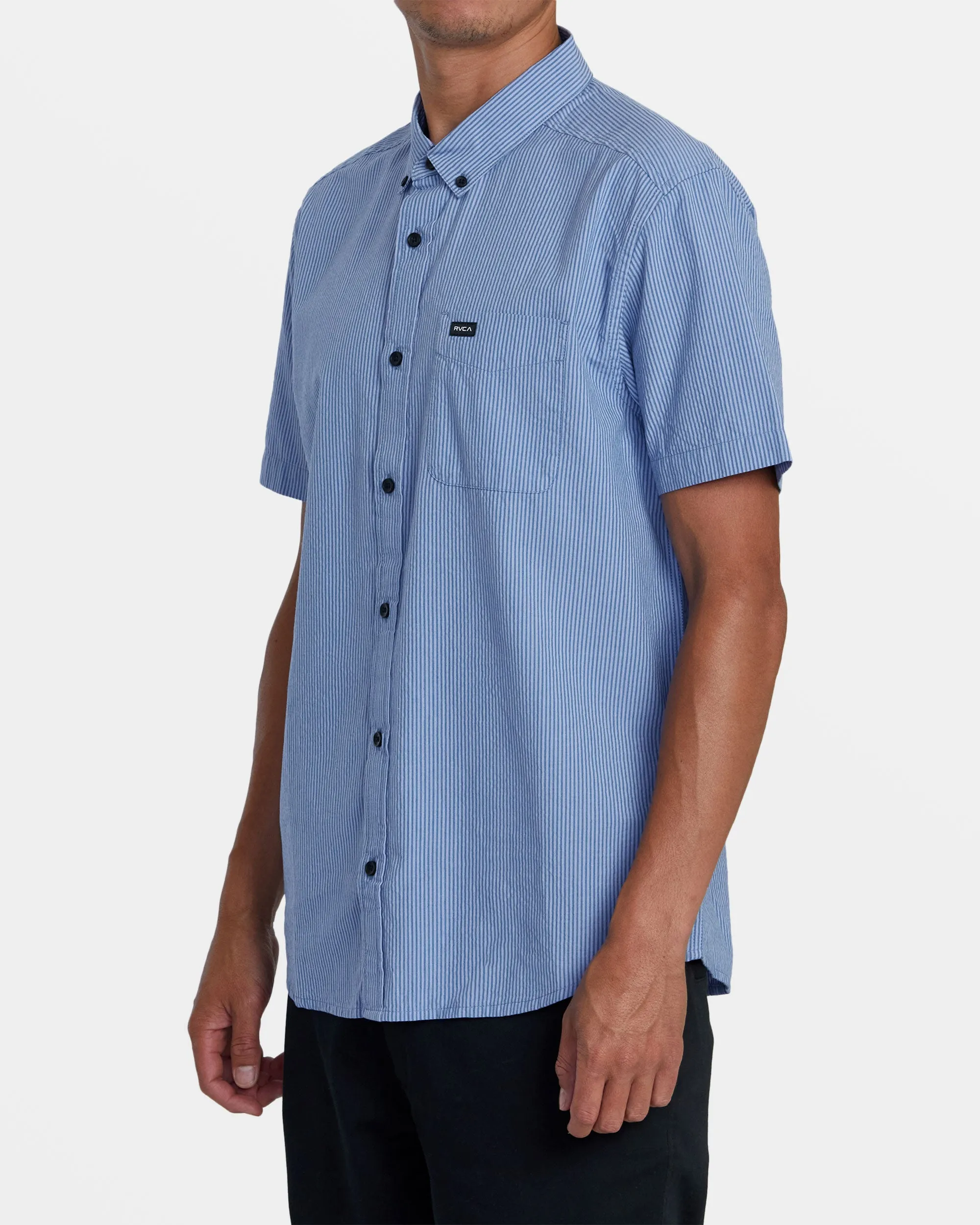 Endless Seersucker Short Sleeve Shirt - Cool Blue