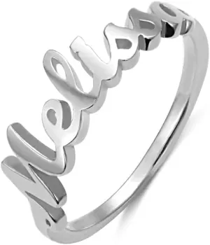 EVER2000 Personalized Name Rings for Women Sterling Silver Custom Name Rings Personalized with Name Customize Finger Ring for Engagement Wedding Christmas Gift
