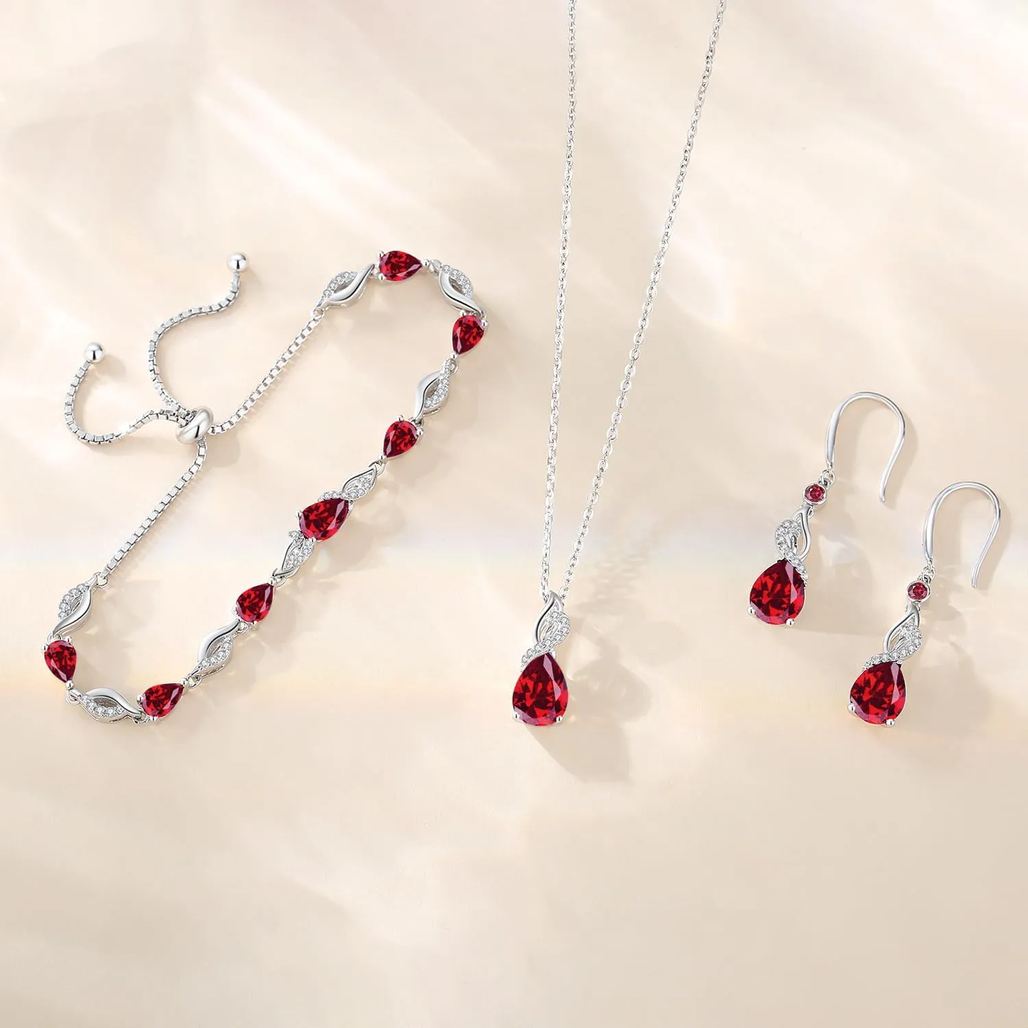 FANCIME Teardrop Dangle Drop Earrings 925 Sterling Silver Pear Gemstone Birthstone Earring Fine Jewelry Birthday Gifts for Women