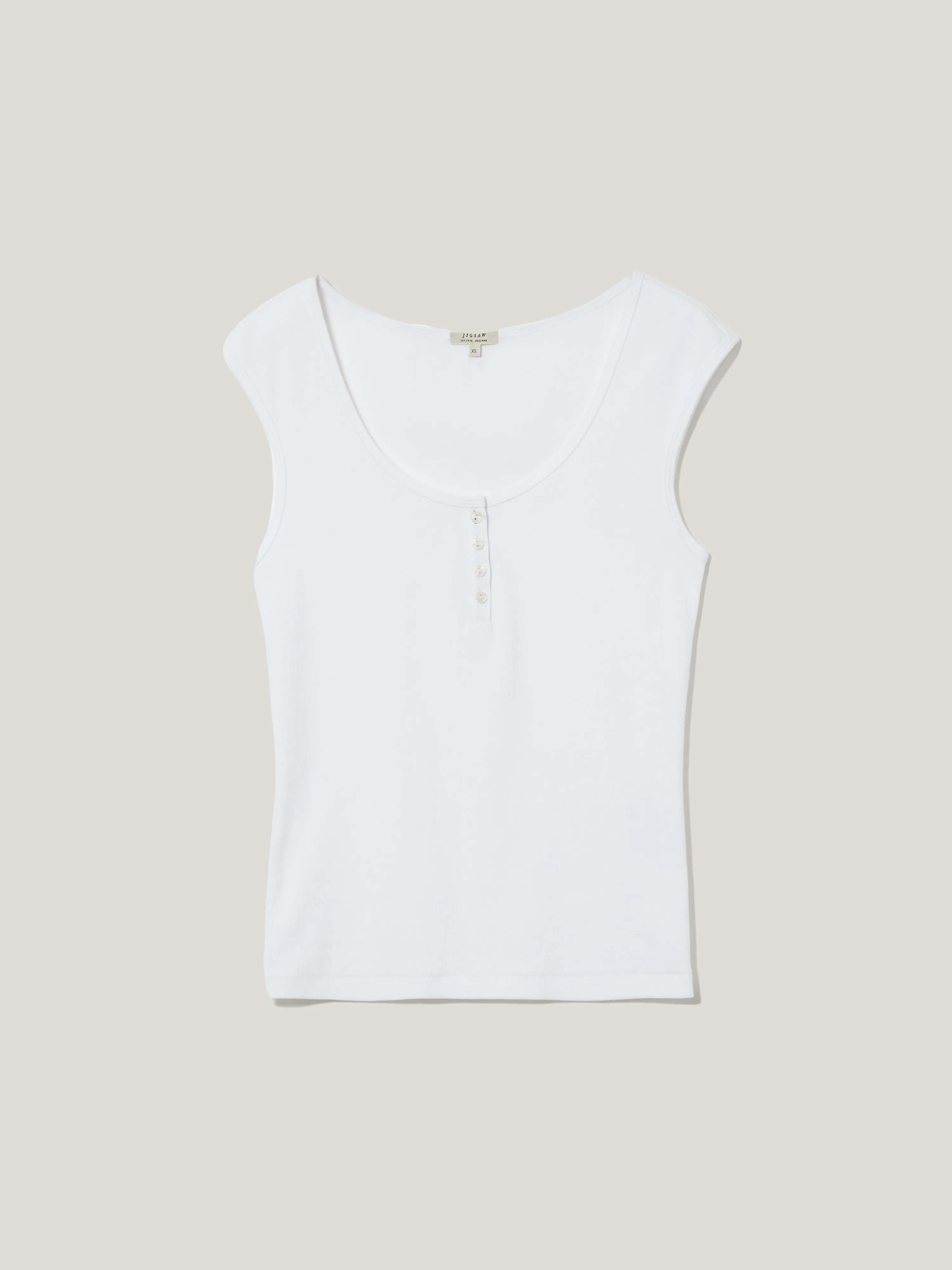 Fine Cotton Baby Henley | White