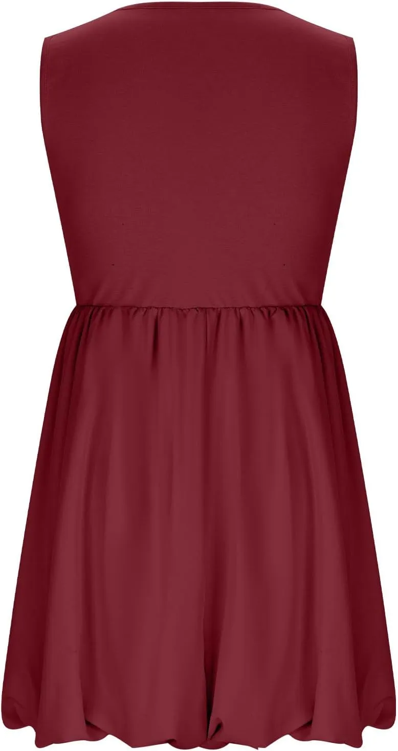 Finelylove Summer Dresses for Women 2025 Tube Strapless Mini Dress Off Shoulder Smocked A Line Ruffle Flowy Party Dresses