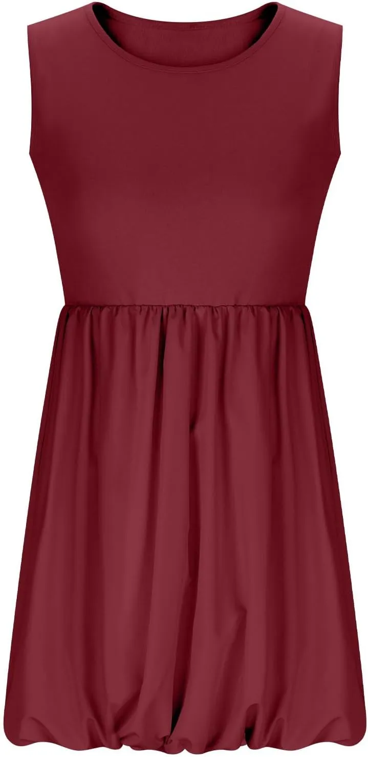 Finelylove Summer Dresses for Women 2025 Tube Strapless Mini Dress Off Shoulder Smocked A Line Ruffle Flowy Party Dresses