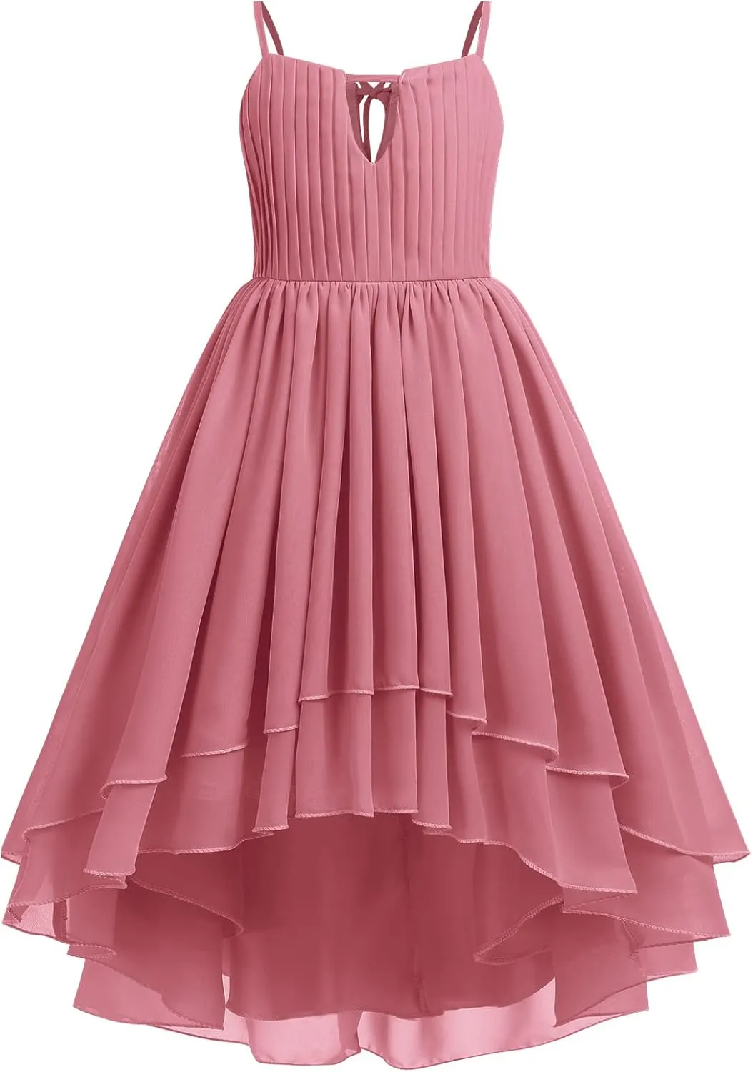 Flower Girl Dresses Junior Wedding Bridesmaid Prom Party Chiffon Floral Lace Flowy Maxi Princess Pageant Long Communion Gown