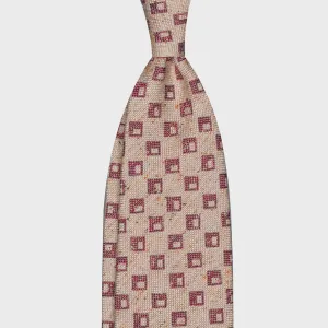 F.Marino Panama Silk Tie 3 Folds Burgundy Window