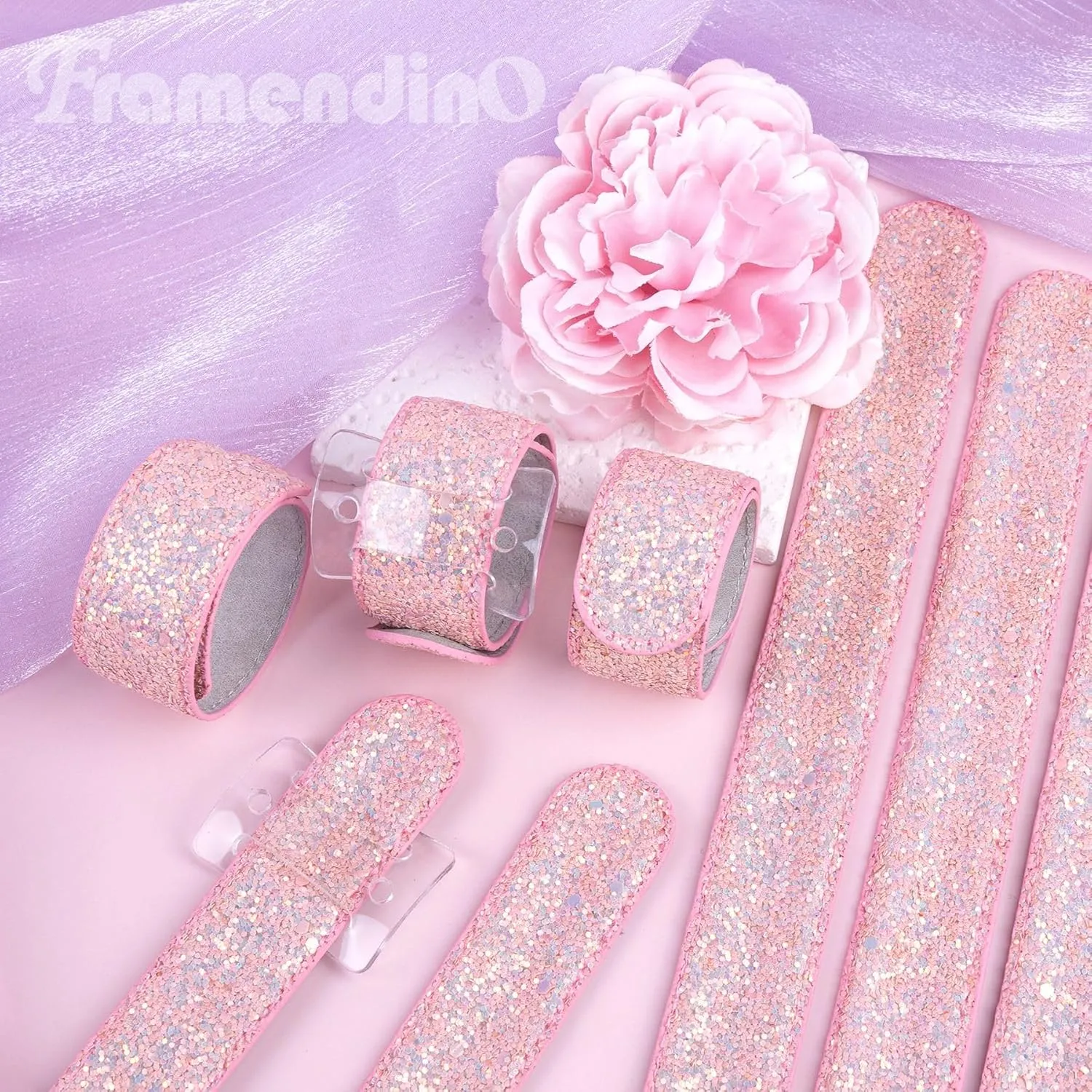 Framendino, laplet Wristlets Wrist Corsage Bracelets Slap Floral Corsage Bracelet for Bridesmaids
