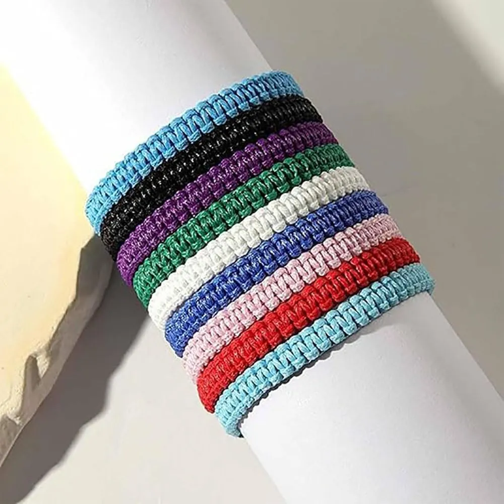 Friendship Braided Bracelet, Adjustable Woven Rope Knot,Blue Friendship Bracelets, Handmade Tibetan String Bracelet