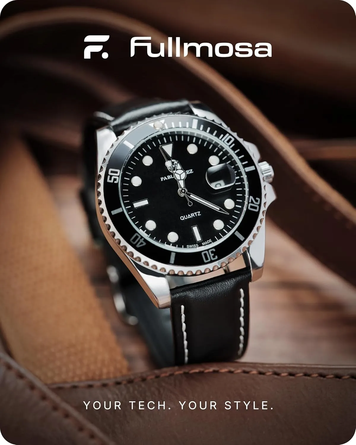 Fullmosa Watch Band, Quick Release Leather Watch Strap for Men Women, Replacement Bands Width 14mm 16mm 18mm 19mm 20mm 21mm 22mm 24mm