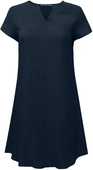 FZYLQY Casual Womens Tunic Dresses Short Sleeve Linen V Neck Loose Fit Comfy Mini Dress Trendy Summer Beach Sundresses