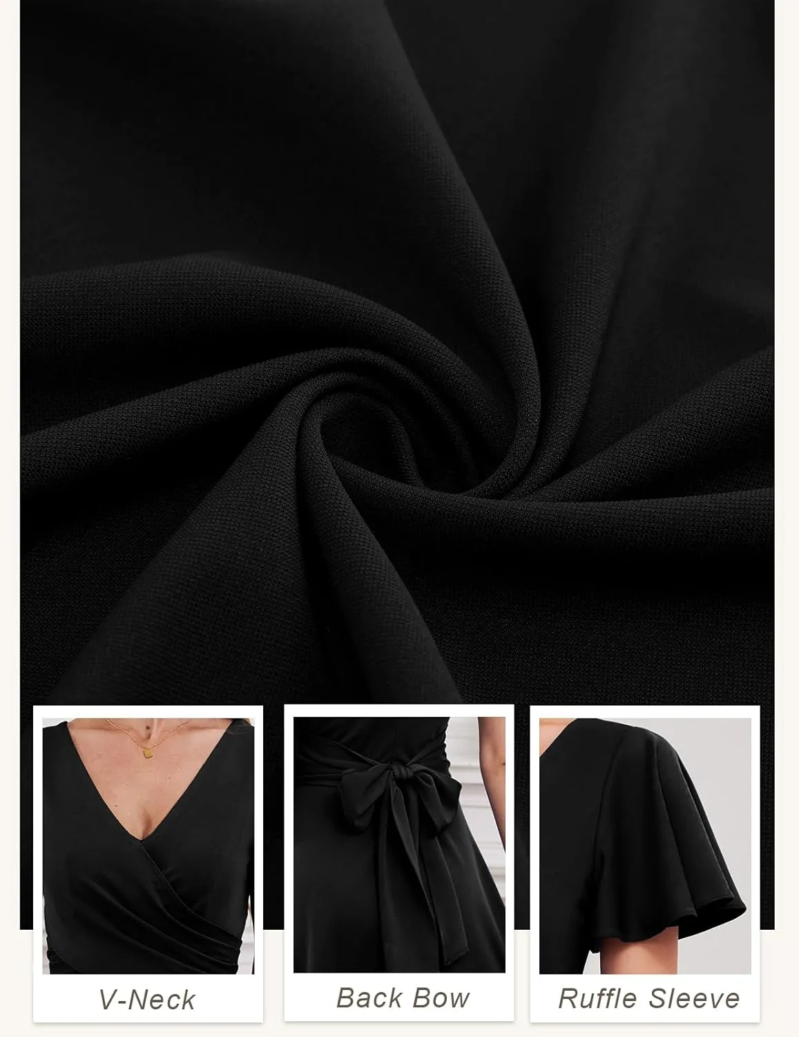 Gardenwed Womens Cocktail Dress Wedding Guest Semi Formal Wrap V Neck Short Sleeve Ruched A Line Midi Dresses with Belt