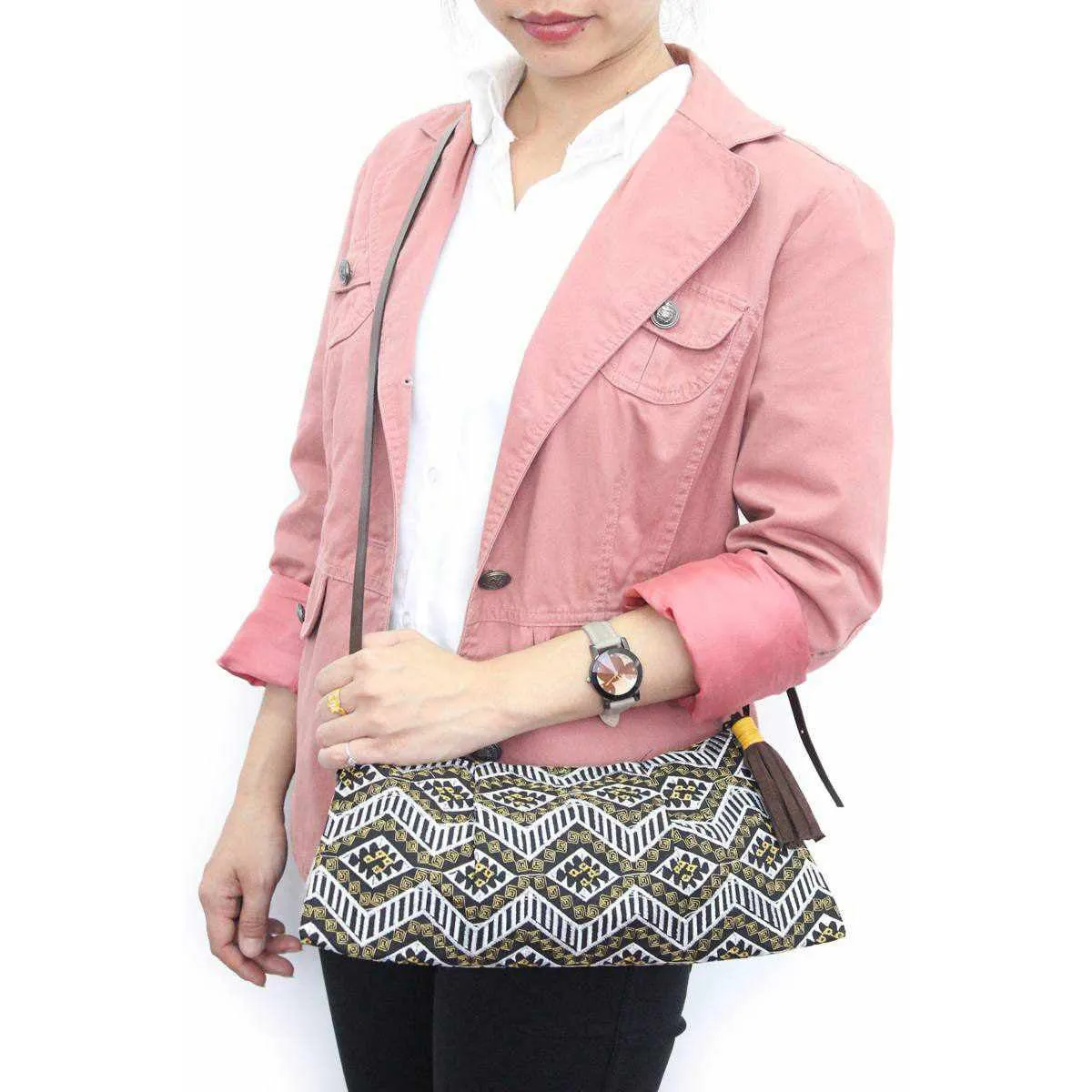 Geometric Crossbody Embroidered Bag - Thailand