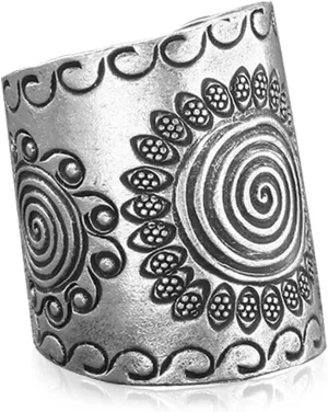 HAIXIAN Vintage Sunflower S925 Sterling Silver Boho Wide Bands Ring for Women Man,Adjustable national style Thumb Ring