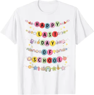 Happy Last Day Of School Friendship Bracelets Kids Teacher T-Shirt