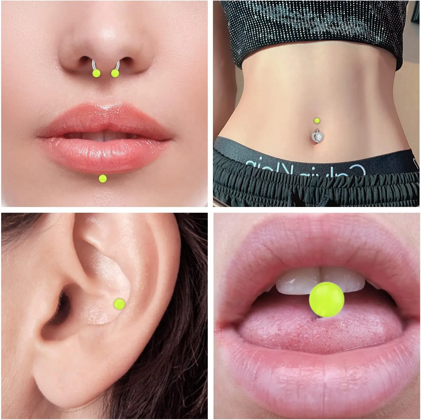 JFORYOU Replacement Balls for Piercing 14G Body Jewelry Piercing Parts for Nipple Rings Tongue Rings Industrial Barbell Belly Button Rings