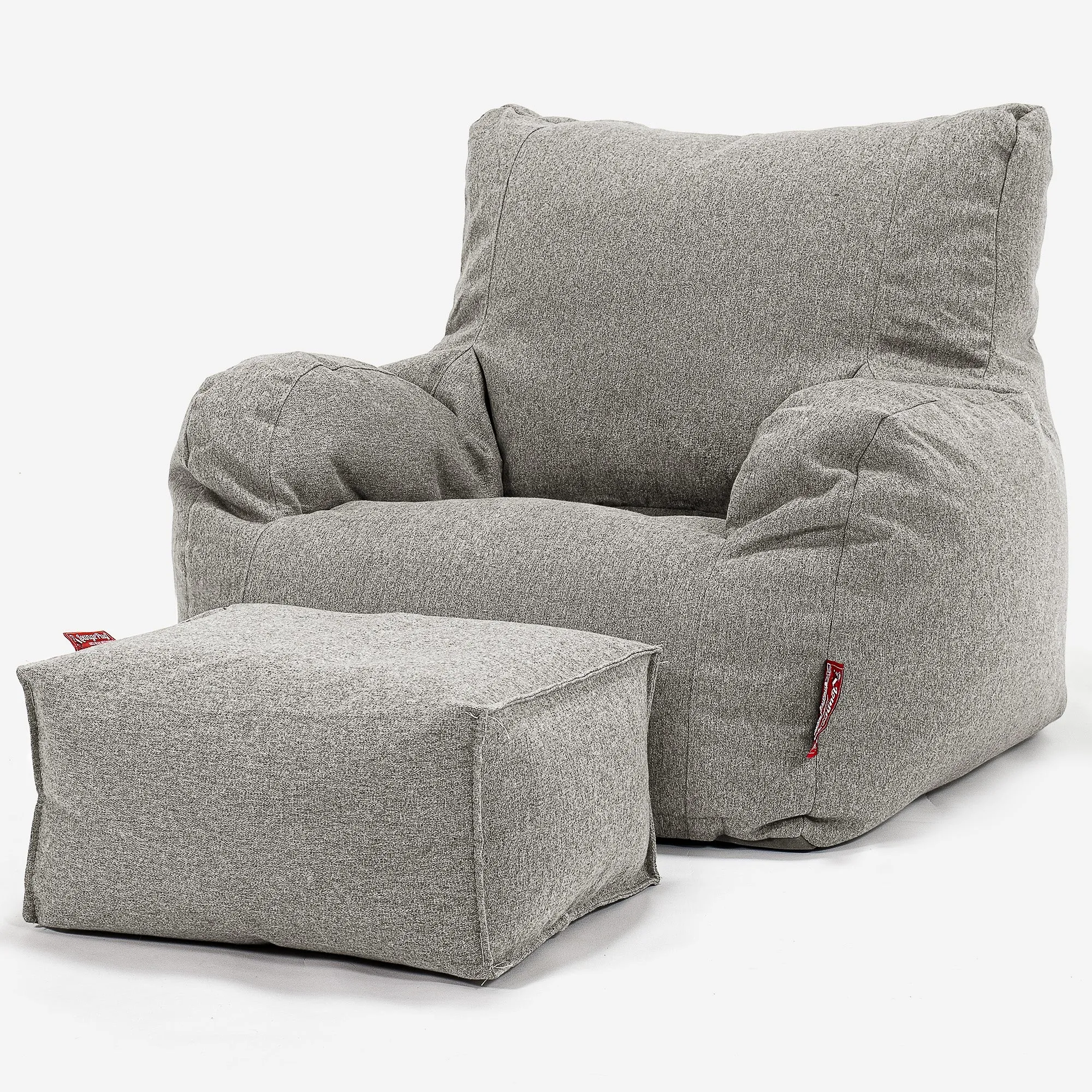Josephine Bean Bag Armchair - Interalli Wool Silver