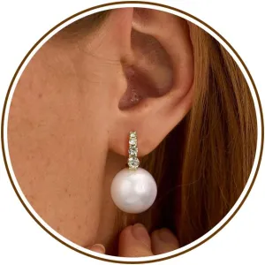 JSJOY Pearl Earrings for Women Stud Earrings 14k Gold Hoop Earrings Dangle Fall Earrings Jewelry for Women Bride Small Wedding Gifts Christmas Stocking Stuffers